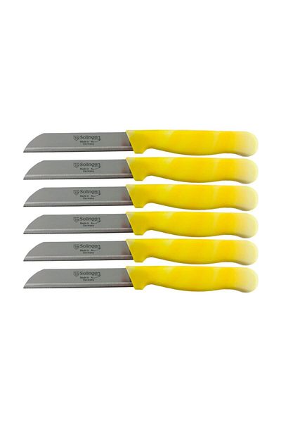 Solingen Serrated Fruit Vegetable Knife 6 Pieces Yellow Marble