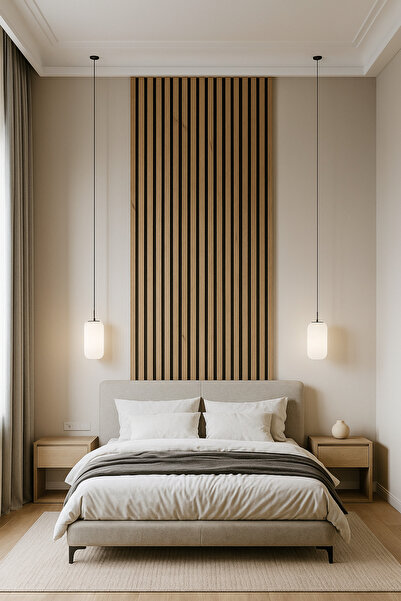 ATS YAPI AKUSTİK Mdf Ahşap Akustik Dekoratif Duvar Paneli 60x280 Cm - Safir Meşe Rengi