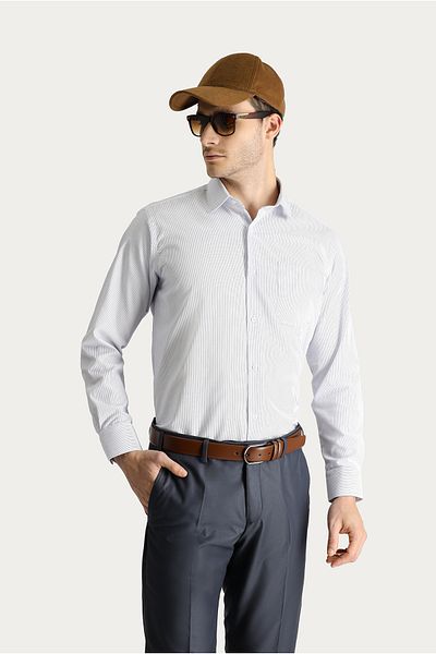 Kiğılı Long Sleeve Classic Striped Non Iron Cotton Shirt