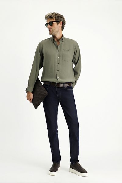 Kiğılı Long Sleeve Regular Fit Button Lapel Sports Shirt
