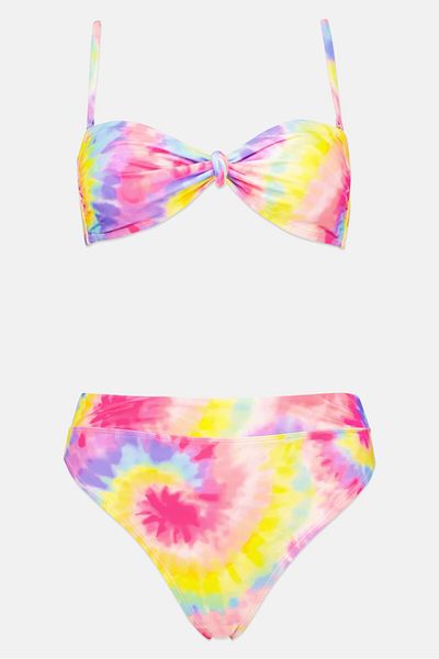 CALIFORNIA Women Tie Dye Padded Top And Bottom Bikini Set, Multicolor