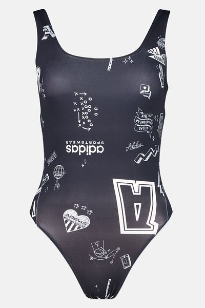 adidas Women Sportswear Fit Graphic Print One Piece Swimsuit, Multicolor