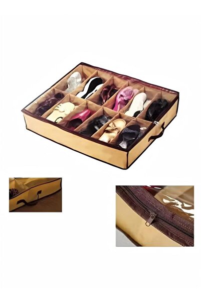 Generic Under Bed Shoe Storage Box, Fabric Shoe Box With Transparent Lid, Each Can Hold 12 Pairs Of Shoes