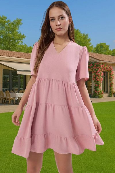 PayBuy Women's Mini Size Aerobin Woven Chiffon Dress Casual Summer Daily Style Trend Design High Quality