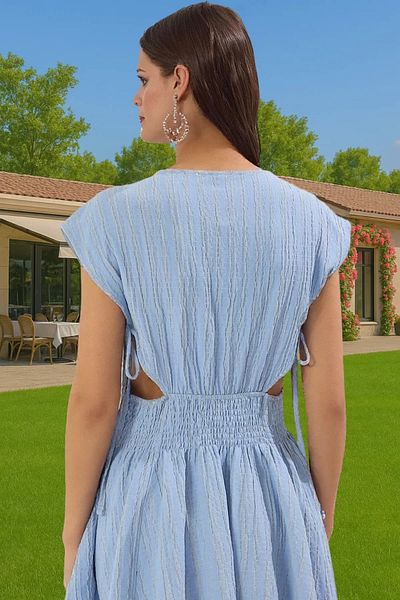PayBuy Summer Linen Blend Mini Dress V-Neck Woven Beach Dress Professional Appearance Durable Material