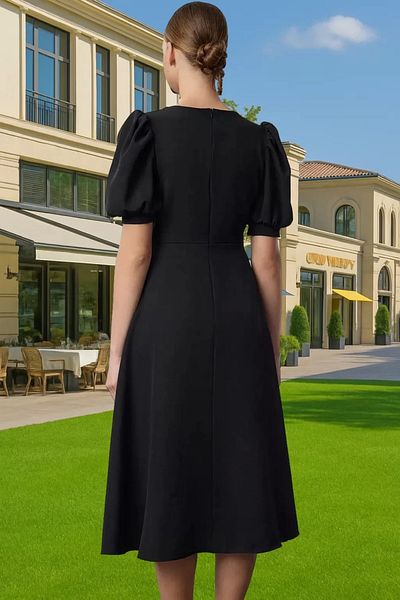 PayBuy A-Line Midi Length Polyester Blend Evening Dress Comfortable Cutout Carefully Selected Professional Look