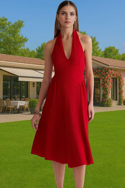 PayBuy A-Line V-Neck Knitted Wrap-Around Evening Dress Summer Graduation Prom Zarifane Design Comfortable and Stylish