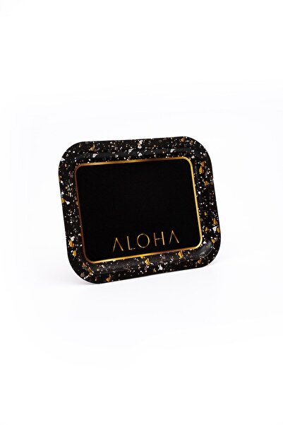 EVLE Terrazo Desenli Metal Tepsi - Çay Kahve Tepsisi - Sunum Tepsisi 23 Cm X 31 Cm Ee161-1h