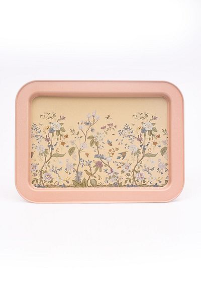 EVLE Ee169-1g Botanica Pink Patterned Rectangular Tray 32x43 Cm