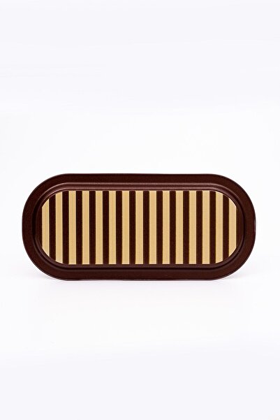 EVLE Ee168-1f Circus Cream Desenli Oval Tepsi 16x35 Cm