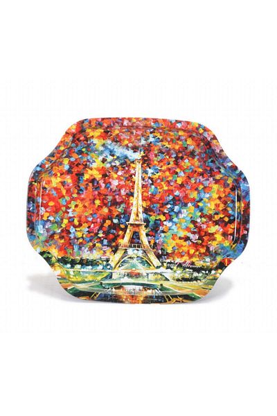 EVLE Ef166-02 Afremov Paris Patterned Special Shape Tray 28x33 Cm