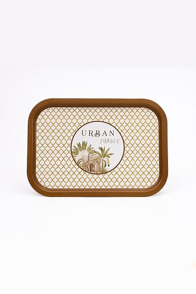 EVLE Forrest Patterned Metal Tray - Tea Coffee Tray - Presentation Tray 28 Cm X 40 Cm Ee164-7i