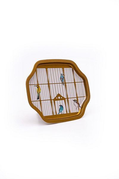 EVLE Ee166-t7 Bird Cage Patterned Special Shape Tray 28x33 Cm