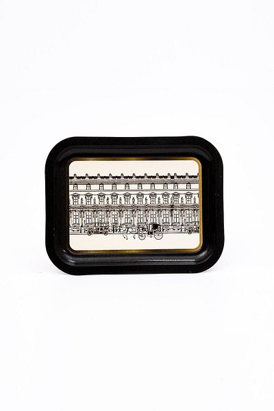 EVLE City Patterned Metal Tray - Tea Coffee Tray - Presentation Tray 23 Cm X 31 Cm Ee161-t9