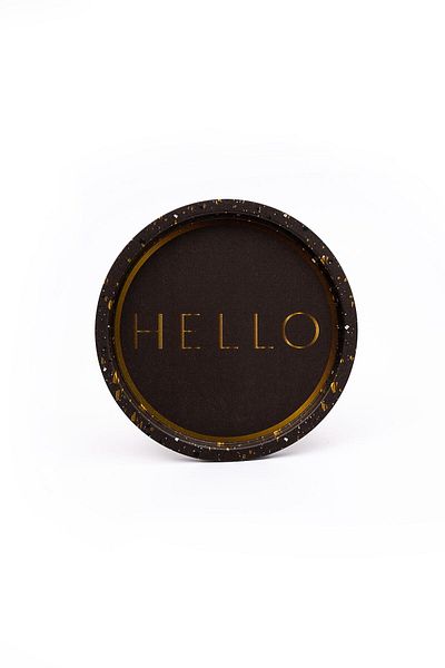 EVLE Ee197-8g Terrazzo Brown Patterned Round Tray 32 Cm