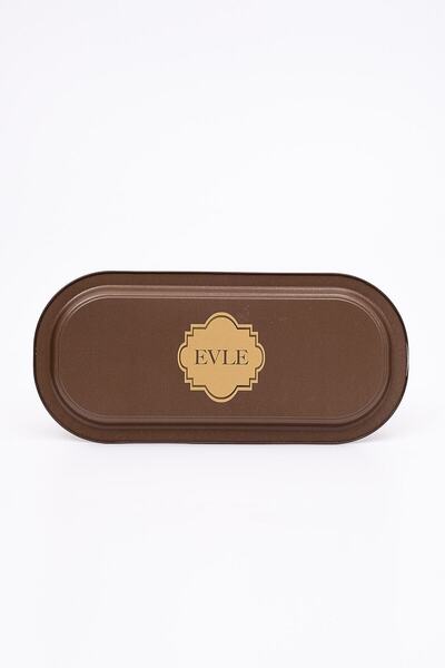EVLE Ee168-u6 Retro Desenli Oval Tepsi 16x35 Cm