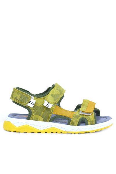 Rakerplus Genuine Leather Yellow Velcro Children's Sandals Shoes