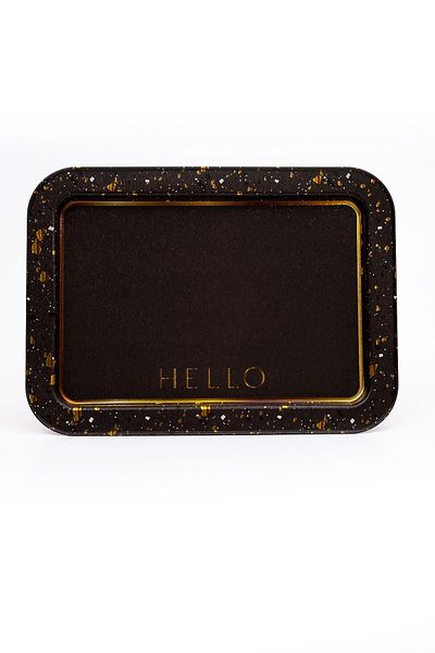EVLE Ee169-8g Terrazzo Brown Patterned Rectangular Tray 32x43 Cm