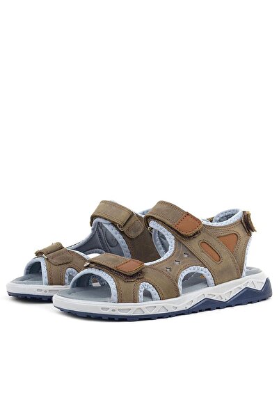 Rakerplus Genuine Leather Sand Color Velcro Kids Sandals Shoes