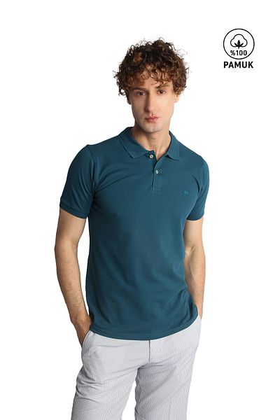 İgs Tricou Petrol Modernfit / Slim Fit Polo pentru bărbați