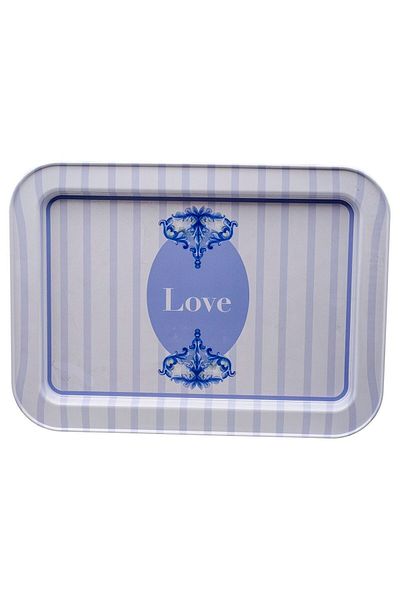 EVLE Ef169-s2 Love Lilac/white Patterned Rectangular Tray 32x43 Cm