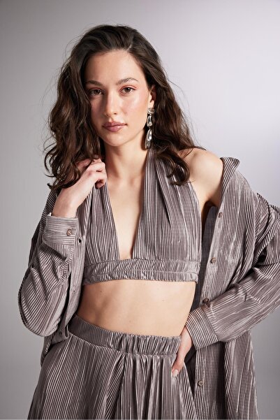 HOLLY LOLLY Comfy Bustier Mink with Elastic Waist Tie