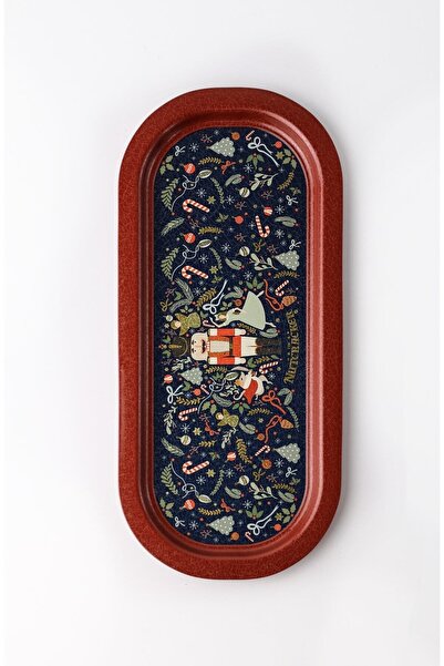 EVLE Ee168-v1 Tales Nutcracker Desenli Oval Tepsi 16x35 Cm