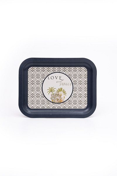 EVLE Forrest Patterned Metal Tray - Tea Coffee Tray - Presentation Tray 23 Cm X 31 Cm Ee161-6i