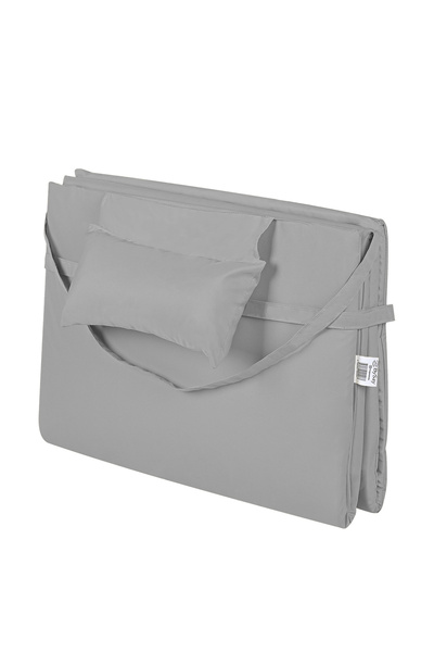 Bysay Taşınabilir Katlanır Çanta Şezlong Minderi Yastıklı Minder (Gri)