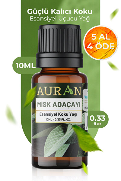 AURAN Misk Adaçayı Esansiyel Uçucu Koku Yağı Difüzör Esansı Buhurdanlık Yağı Aromaterapi Yağı 10ml