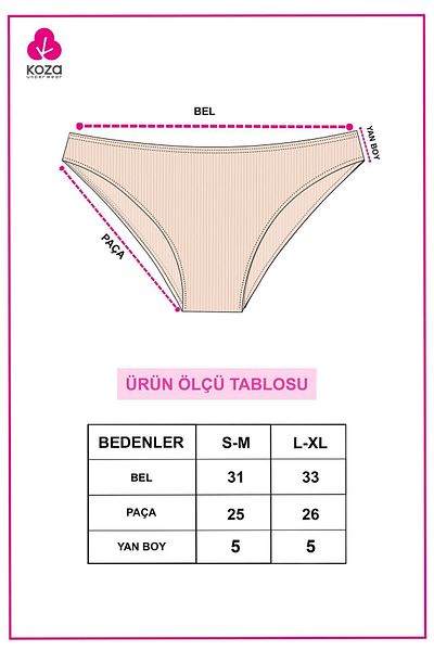 koza iç giyim Chiloți cu nervuri din bumbac, 7 piese, pentru femei