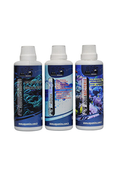 Aquamins Yeni Akvaryum Kurulum Seti – Su Düzenleyici & Amonyak Giderici & Bak...