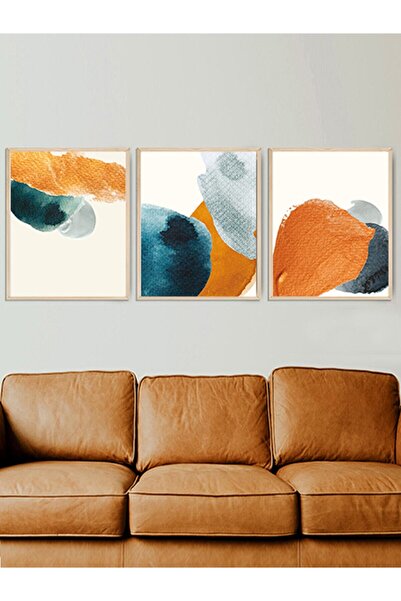 Vetro Design Set de pictură înrămată cu cadru cu armonie între portocaliu și albastru