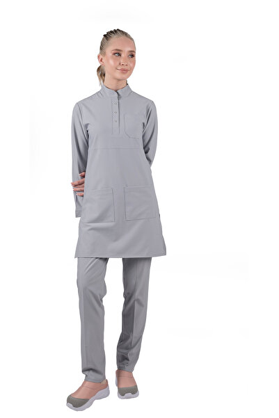 Brl Üniforma Costum chirurgical Tesettür Panda Flex Lycra gri