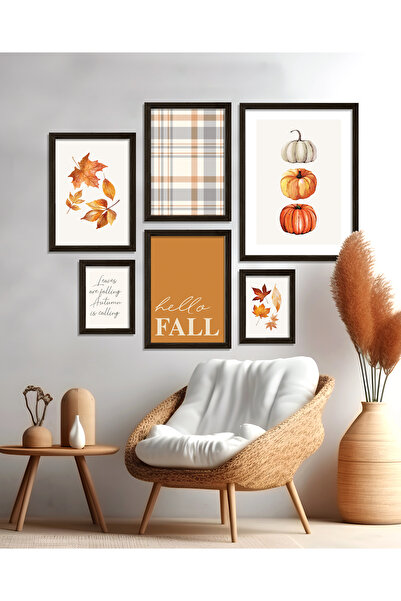 Vetro Design Σετ αφισών Hello Fall με ξύλινο πλαίσιο
