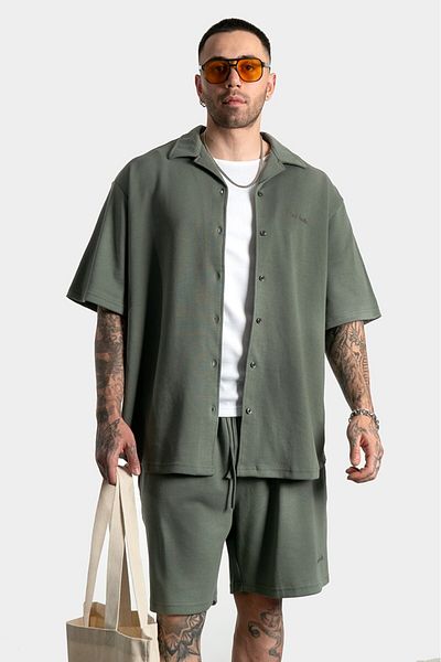 Twobucks Khaki Pike Men's Shirt and Shorts Set