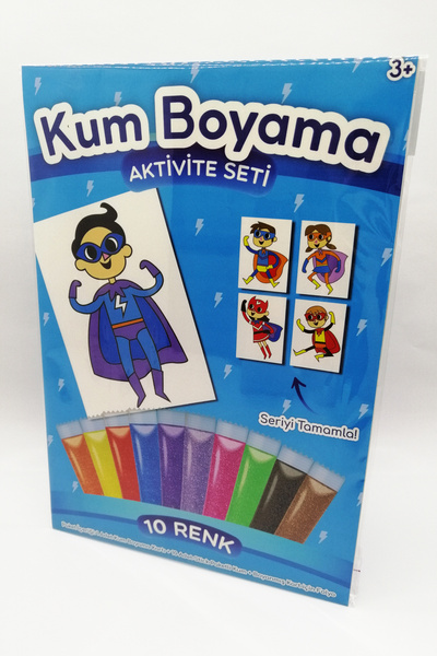 Kumbo Kum Boyama سوبر برق |   مجموعة أنشطة الرسم بالرمل للبطل الخارق، عبوة واحدة