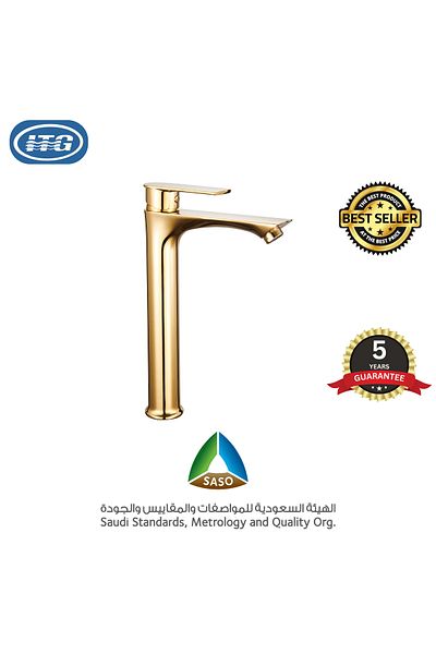 Generic خلاط حوض طويل من ITG - لمسة نهائية ذهبية، تصميم عصري، معتمد من SASO، ضمان لمدة 5 سنوات