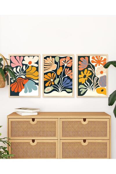 Vetro Design Flori colorate - Bucătărie - Set de pictură înrămată pentru balcon