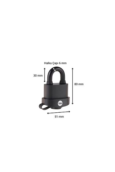 Yale Y220B/51/118/1 - 51 mm Pvc Coated, High Protection Marine Padlock, Double Locking