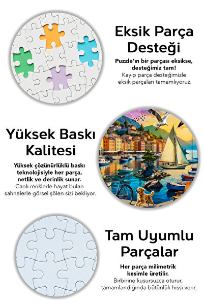 Meleni Toys 1000 Parça Harbor Of Serenity Puzzle - Limanda Sakinlik Ve Yelkenli Manzaralı Yapboz 68x48 Cm