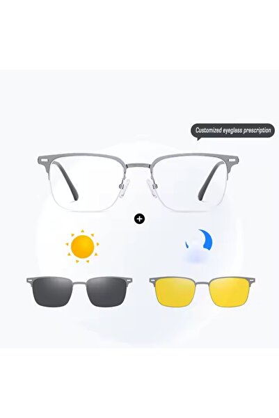 PROMARK UP 3'ü 1 Arada Manyetik Gözlük – Değiştirilebilir Klipsli, Güneş ve G...