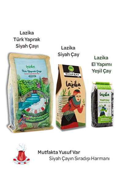 LAZİKA Mutfakta Yusuf Var’ın Özel Çay Karışımı Türk Yaprak Siyah Çay, El Yapımı Yeşil Çay, Siyah Çay