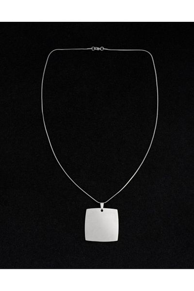No Future Steel Plate Necklace Ft2263Gm