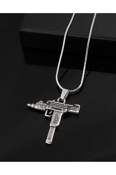 No Future Uzi Steel Necklace Ft2216Gm