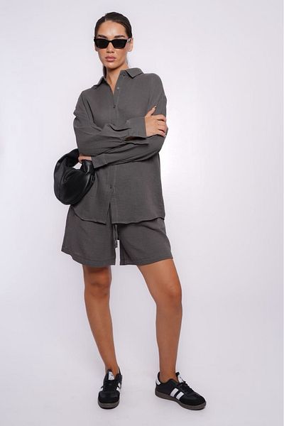 Seeh Smoked Basic Muslin Shorts Shirt Set Sh230