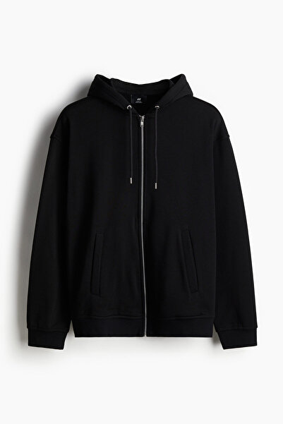 H&M Loose Fit Kapüşonlu Ve Fermuarlı Üst