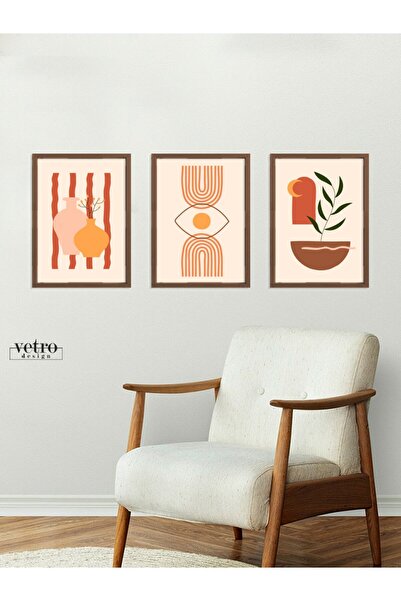 Vetro Design Set de mini picturi cu rama din lemn real (fiecare 21x30 cm)