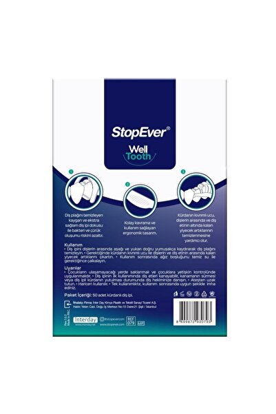 StopEver Well Tooth Kürdanlı Diş Ipi - Nane Ferahlığı - 6x50 Adet - Taşıma Kılıflı