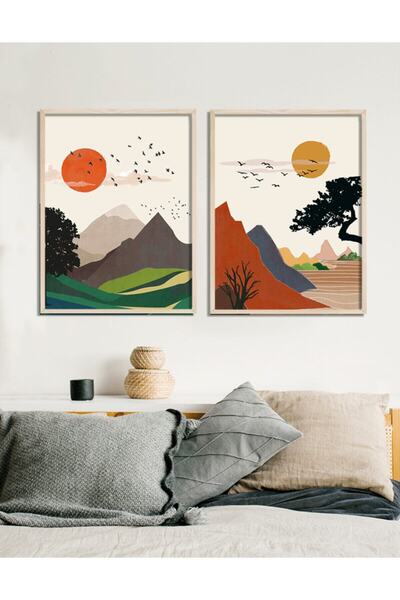 Vetro Design Set de pictură cu peisaj colorat și cadru de soare 40X50 Cm